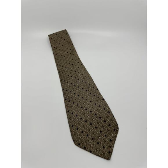 Mens Nautica Made in Korea 100% Silk Neck Tie Brown/Tan/Beige Pattern - Picture 3 of 6